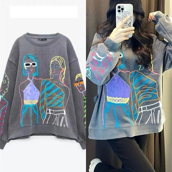 ZARA PRINTED GIRLS SWEATSHIRT  - Picture 12 of 14